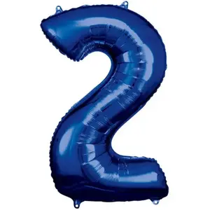 Comparateur de prix : Amscan Ballon Aluminium 86 cm : Chiffre 2 - Bleu
