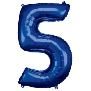 Comparateur de prix : RueDeLaFete Ballon Aluminium 86 cm : Chiffre 5 - Bleu