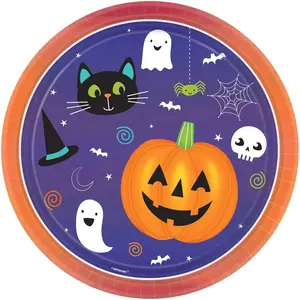 Comparateur de prix : Amscan Lot 8 Assiettes Ronde - Halloween Friends