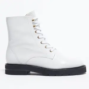Stuart Weitzman - Boots en Cuir Mila Lift blanches T.35