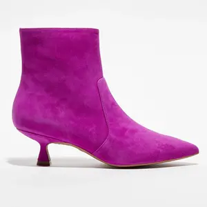 Stuart Weitzman - Bottines en Velours de Cuir Melena 50 magenta - Talo...Vendu parbazarchic