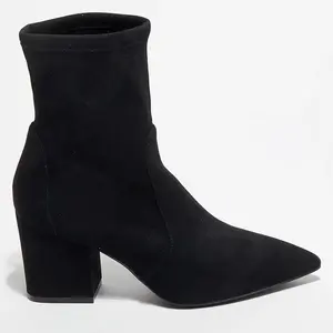 Stuart Weitzman - Bottines en Velours de Cuir Vernell noires - Talon 7,5 cm T.35Vendu parbazarchic