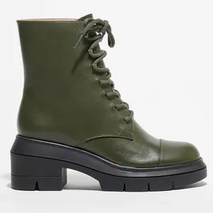 Stuart Weitzman - Boots en Cuir Nisha kaki - Talon 7,5 cm T.35Vendu parbazarchic