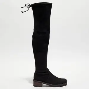 Stuart Weitzman - Cuissardes en Velours de Cuir Blaire City noires - Talon 5 cm T.36Vendu parbazarchic
