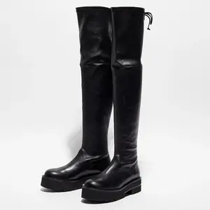 Stuart Weitzman - Cuissardes en Cuir Ht Lowland Ultralift noires - Tal...Vendu parbazarchic