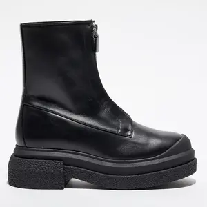 Stuart Weitzman - Boots en Cuir Charli Zip Sport noires T.36