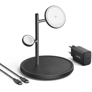 Comparateur de prix : Station de recharge sans fil réglable Anker MagGo 3 en 1 Qi2 15W noir