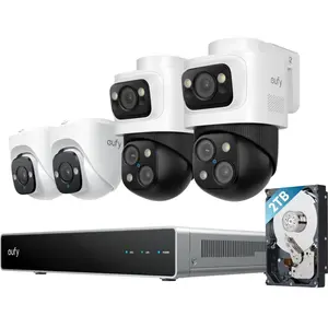 eufy Système de sécurité NVR PoE S4, 2 caméras Bullet PTZ et 2 caméras...