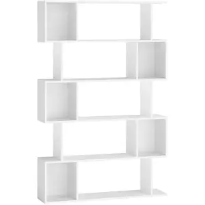 VASAGLE Bibliothèque à cinq niveaux avec compartiments ouverts, Blanc Nuage pas cher