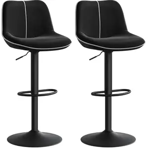 VASAGLE Lot de deux tabourets de bar pivotants réglables en velours pas cher