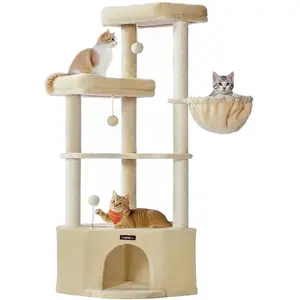 Feandrea Arbre à chat avec niche hamac plateformes et jouets amusants,... pas cher