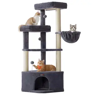 Feandrea Arbre à chat avec niche hamac plateformes et jouets amusants,... pas cher