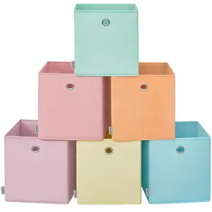 Comparateur de prix : SONGMICS Boîte de rangement pliable en tissu pour organisation colorée, 26L x 26l x 28H cm