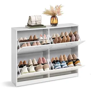 VASAGLE Meuble à chaussures 4 portes battantes pas cher