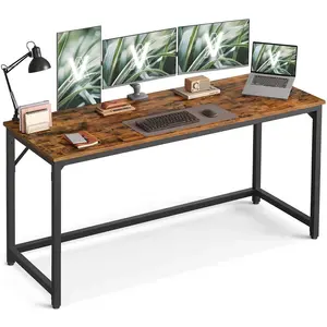 VASAGLE Bureau industriel montage facile, Marron Rustique + Noir D'enc... pas cher