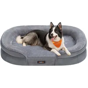 Comparateur de prix : Panier pour chien de taille grande, Gris Clair / L (91 x 68 x 18 cm)