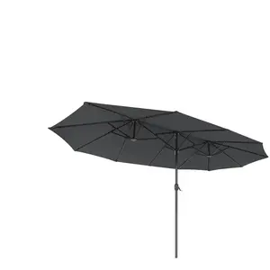 SONGMICS Parasol large pour terrasse (460 x 270 cm), Gris pas cher