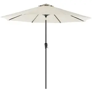 SONGMICS Parasol de jardin avec manivelle, Beige / Ø 2,7 m pas cher