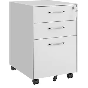 Caisson de bureau - VASAGLE - OFC010W01 - 3 tiroirs - Rangement mobile pas cher