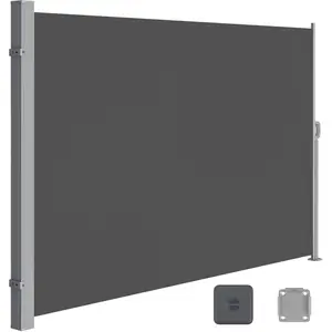 SONGMICS Store latéral avec caisson en acier 160 x 300 cm gris anthraciteVendu parcdiscount