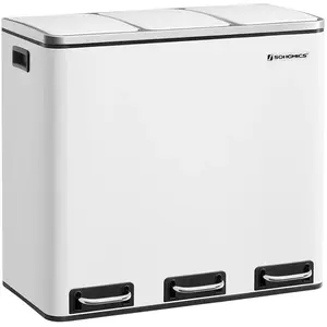 Comparateur de prix : SONGMICS Poubelle de tri 3 seaux, Blanc
