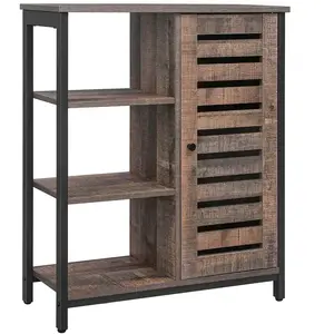 VASAGLE Meuble de rangement industriel, Marron Rustique Froid + Noir pas cher