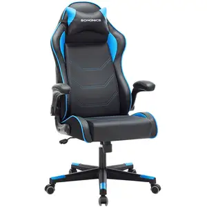 SONGMICS Fauteuil gamer noir bleu pas cher
