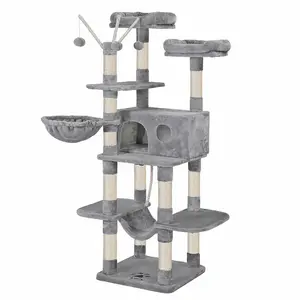 Feandrea Arbre à Chat XXL, Tour de Jeux 164 cm, Gris Clair PCT087W01Vendu parsongmics