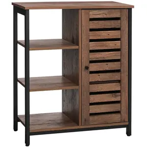 VASAGLE Meuble de rangement industriel, Marron Noisette + Noir pas cher