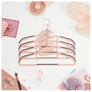 SONGMICS Cintres en plastique antiglisse, Rose + Gris / Lot de 20 pas cher