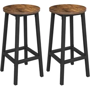 Comparateur de prix : VASAGLE Tabouret haut industriel, Marron Rustique + Noir / Lot de 2