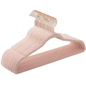 SONGMICS Cintres en velours antiglisse, Rose + Rose Gold / 20