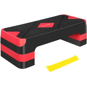 SONGMICS Step de fitnesse avec bande élastique, Noir et RougeVendu parsongmics