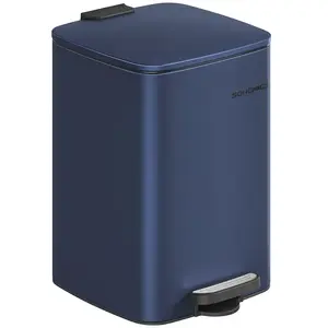 SONGMICS Poubelle de cuisine à pédale en acier, Bleu Minuit / 20 L
