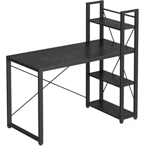 VASAGLE Bureau 120 cm industriel, Noir Boisé / 60P x 120L x 120H cm pas cher
