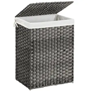 SONGMICS Panier à linge avec poignée, Gris pas cher