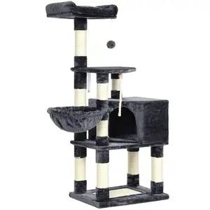Feandrea Arbre à chat multi-niveaux 138 cm, Gris Fumé / L (55 x 40 x 138 cm) pas cher