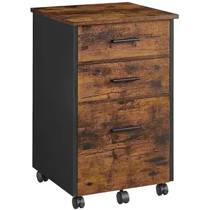 VASAGLE Caisson de bureau 3 tiroirs mobile industriel pas cher