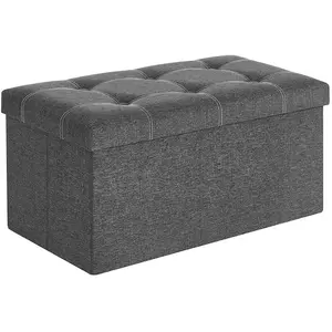 SONGMICS Banc de Rangement 80L, Gris Foncé pas cher