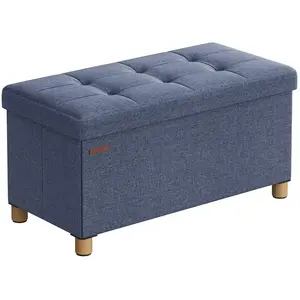 SONGMICS Pouf repose-pieds pliable, Bleu Denim Clair pas cher