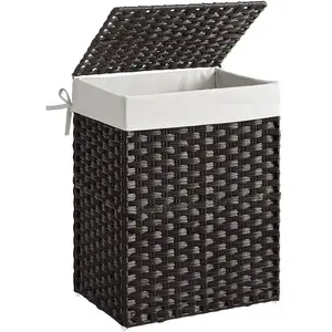 SONGMICS Panier à linge avec poignée, Noir pas cher