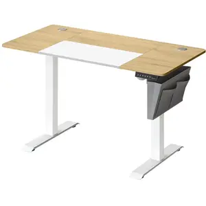 SONGMICS Bureau assis-debout électrique, Jaune Pastel + Blanc Pur / 60 x 120 x (72-120) cm pas cher