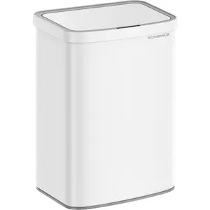 SONGMICS Poubelle de cuisine automatique 50L filtres à charbon blanc
