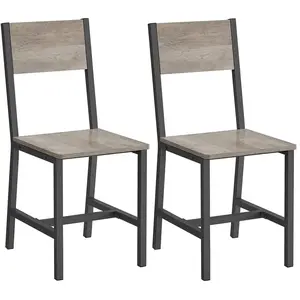 VASAGLE Chaise de salle à manger industriel, Grège Chiné + Gris Mat / 2 pas cher