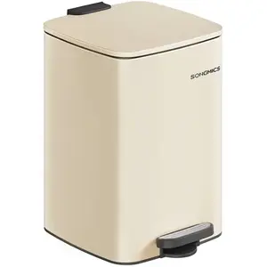 Comparateur de prix : SONGMICS Poubelle de cuisine à pédale en acier, Beige Sable / 20 L
