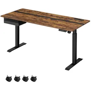 Comparateur de prix : VASAGLE Bureau électrique réglable en hauteur 70 x 160 cm marron et noir