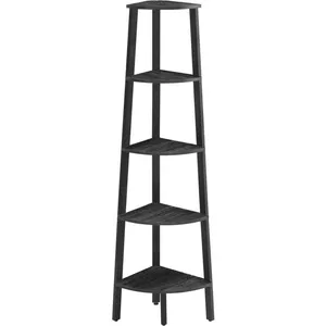 Comparateur de prix : VASAGLE Étagère d'angle bibliothèque 5 niveaux gris anthracite noir mat