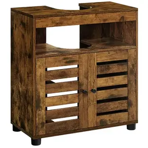 VASAGLE Meuble sous lavabo, Marron rustique / Pour lavabo avec colonne