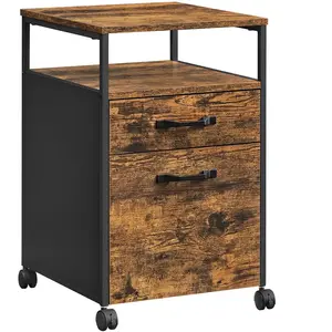 VASAGLE Caisson de bureau avec 2 tiroirs, Marron pas cher