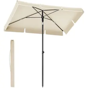 SONGMICS Parasol hauteur réglable, Beige pas cher
